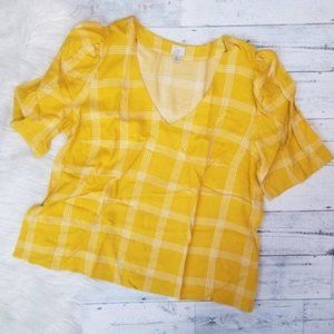 •A New Day• Yellow Plaid Top
